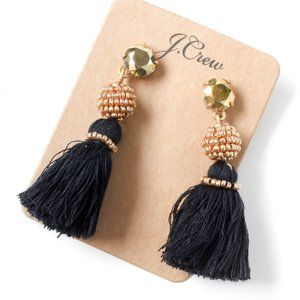 Jcrew black tussle statement earrings